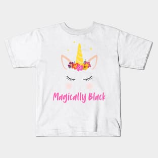 Magically Black Unicorn Lover Gift Kids T-Shirt